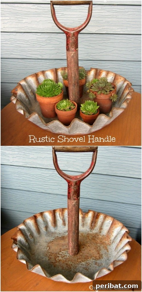 Unique Serving Tray Crafted from a Shovel Handle