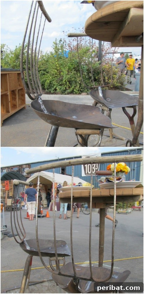 Garden Furniture Set Made from Repurposed Tools