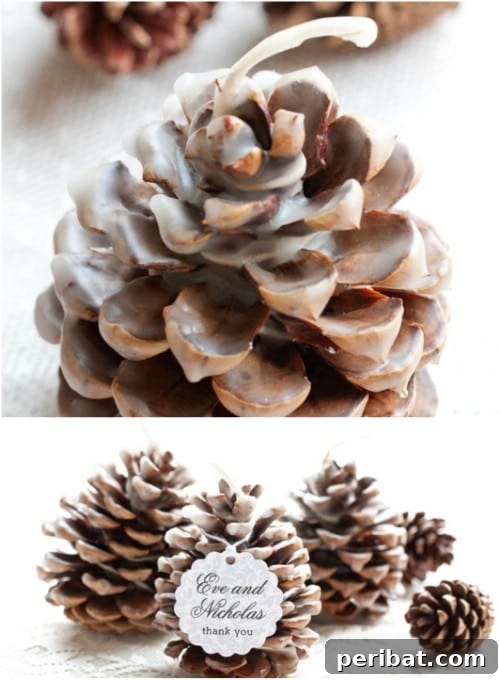 Pinecone Fire Starter Favors and Rustic Decor