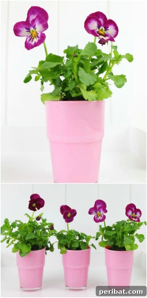 Painted IKEA Reko Glasses as Flower Pots for Wedding Decor