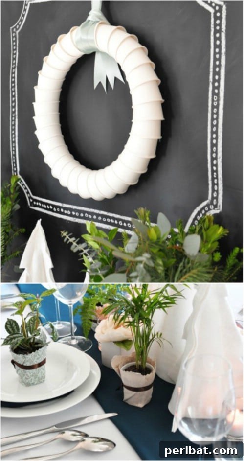 Paper Cup Wreath - DIY Outdoor Wedding Decoration
