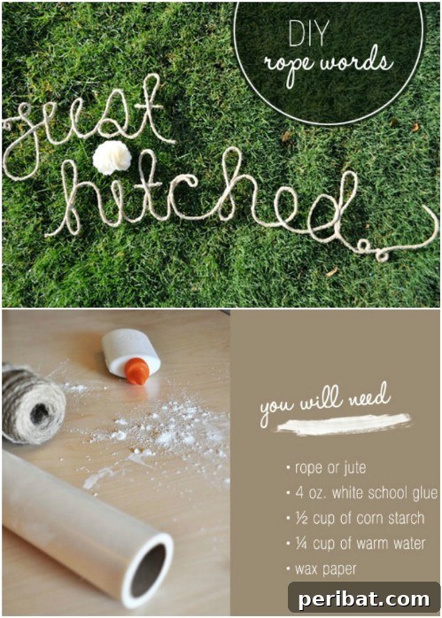 Wedding Day Rope Words for Rustic Decor
