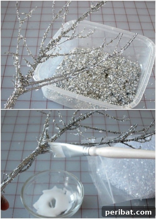 DIY Outdoor Sparkle Branches for Wedding Tables