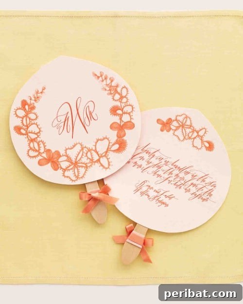 DIY Floral Paper Fans for Summer Outdoor Wedding Guests