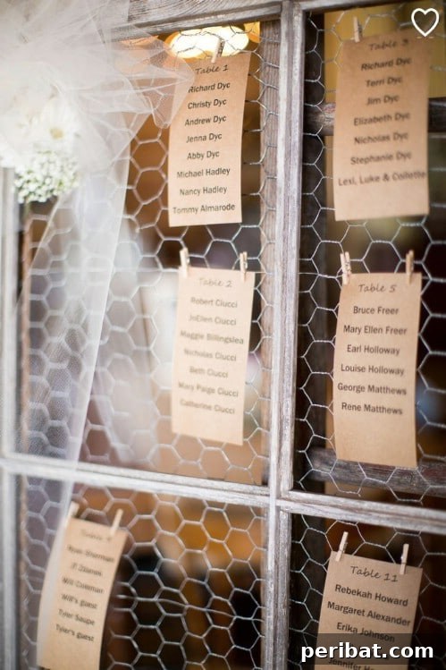 DIY Chicken Wire Seating Chart for Rustic Weddings