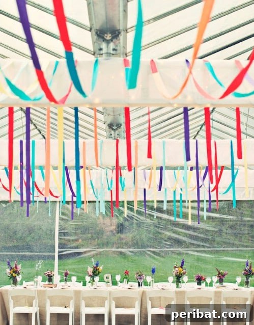 Streamer Outdoor Chair Decorations for Weddings
