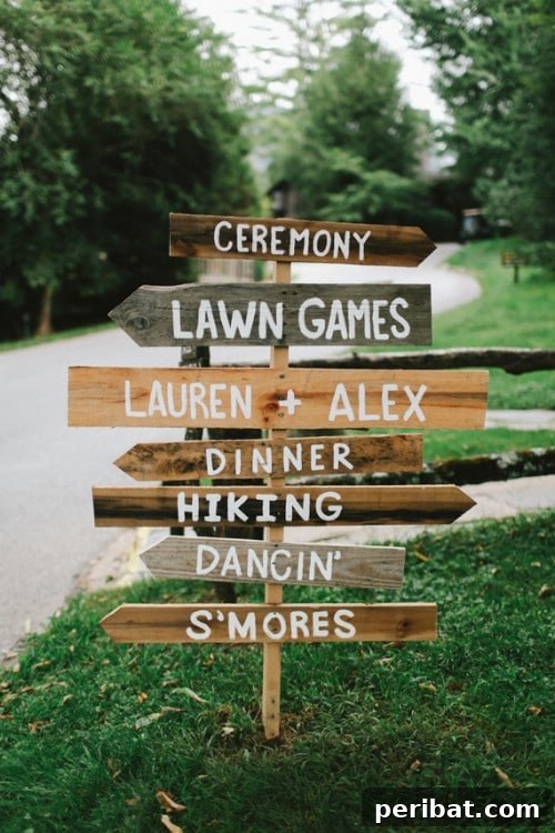 Rustic DIY Wedding Ceremony Directional Sign