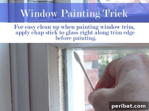 Effortless Window Cleanup After Painting Trim Using Chapstick