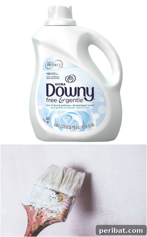 Cleaning Paint Brushes with Fabric Softener for Fresh Scent