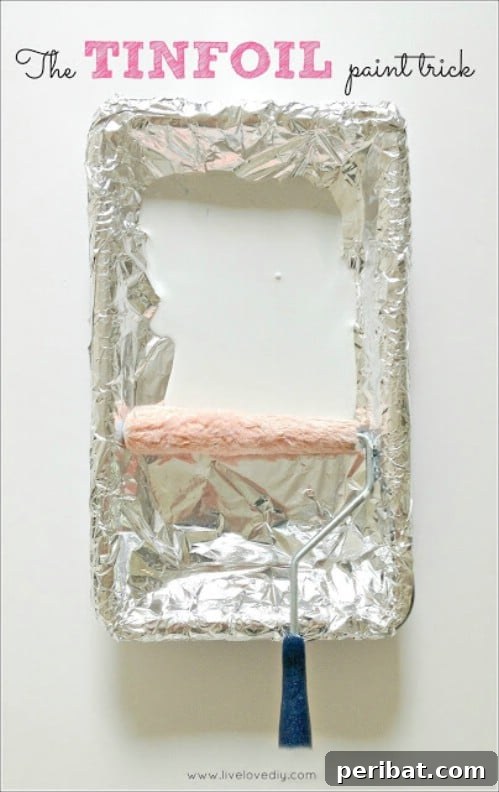 Easy Paint Tray Cleanup with Aluminum Foil Liner