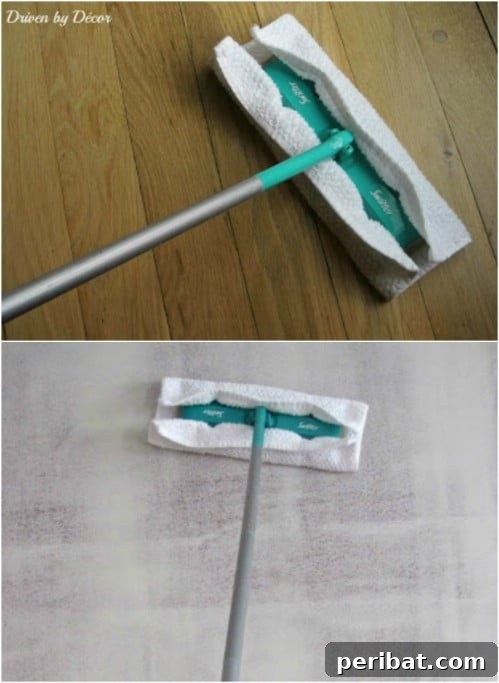 Preparing Walls for Painting: Dust Removal with a Swiffer