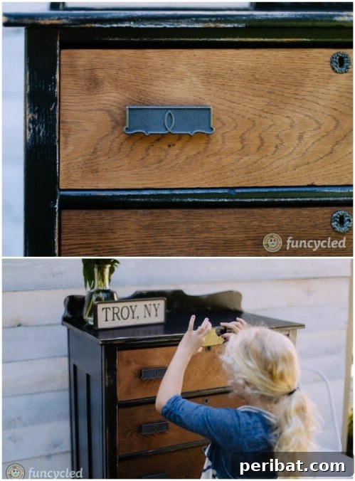 25 Stunning Painted Furniture Transformations 23 Dresser with a gradient of blue hues on its drawers