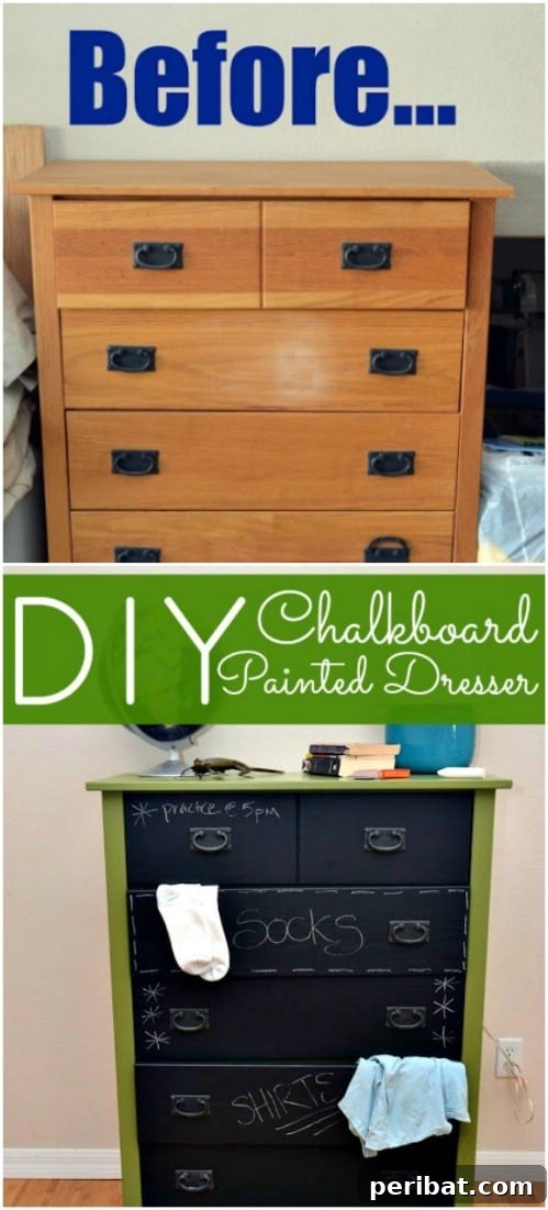 25 Stunning Painted Furniture Transformations 25 Dresser drawers painted with chalkboard paint for labeling