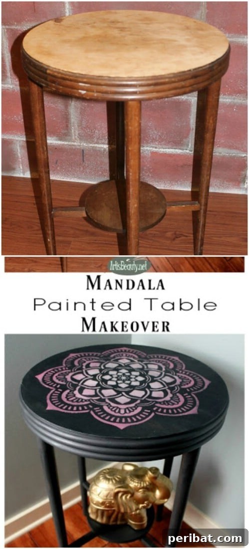 25 Stunning Painted Furniture Transformations 27 Table painted with an intricate mandala design