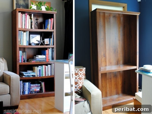 25 Stunning Painted Furniture Transformations 29 DIY painted laminate furniture bookcase