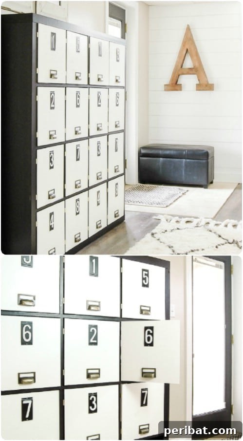 30 Ingenious Bookcase Upcycle Projects 7 Repurposed Bookcase Lockers for organized storage.