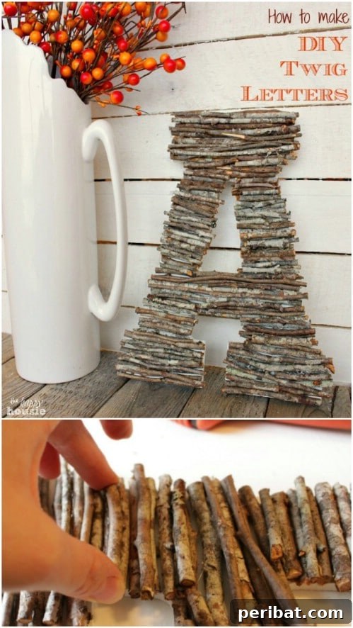 Decorative Twig Lettering
