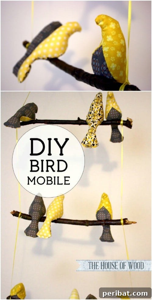 Upcycled Twig Bird Mobile