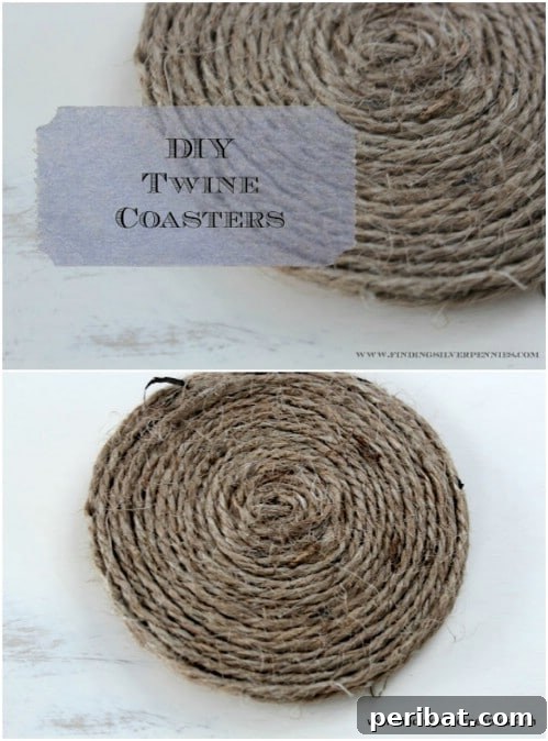 Crafting Rustic Style: Twine Decor for Indoors and Outdoors 11 Easy DIY twine coasters with a beachy, coiled design