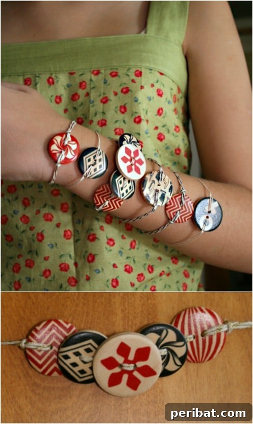 Crafting Rustic Style: Twine Decor for Indoors and Outdoors 6 Fashionable twine bracelets featuring decorative wooden buttons