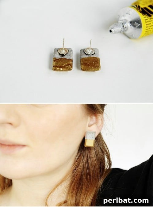 40 Concrete Wonders: Ingenious Projects to Build Today 19 Elegant DIY gold-dipped concrete earrings for a unique accessory