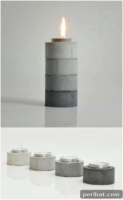 40 Concrete Wonders: Ingenious Projects to Build Today 20 Stylish concrete gradient tealight holders with an ombre effect