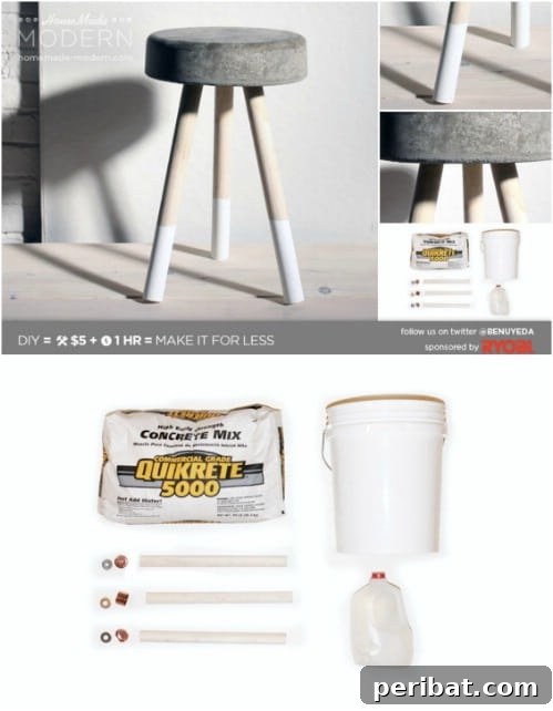 40 Concrete Wonders: Ingenious Projects to Build Today 3 Affordable DIY concrete stool for workshops or extra seating