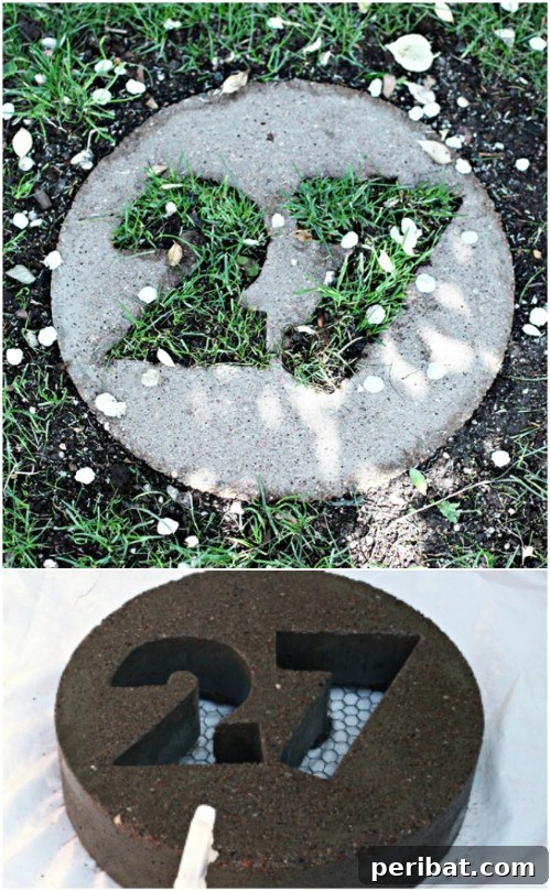 40 Concrete Wonders: Ingenious Projects to Build Today 23 Customizable DIY concrete paver house numbers for curb appeal