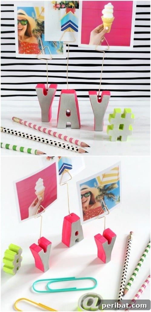 40 Concrete Wonders: Ingenious Projects to Build Today 26 Personalized cement letter picture holder, ideal for gifts