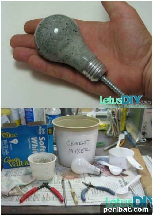 40 Concrete Wonders: Ingenious Projects to Build Today 27 Upcycled concrete light bulb wall hook for coats or bags