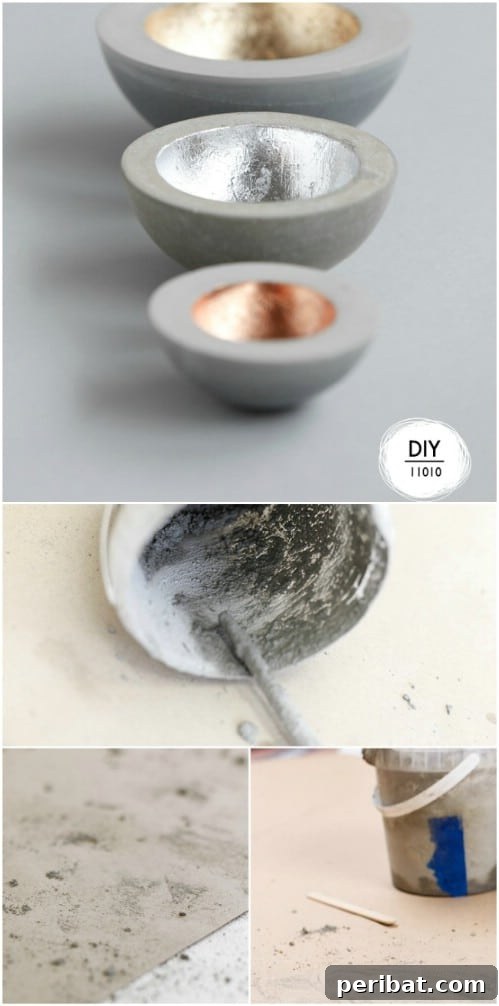 40 Concrete Wonders: Ingenious Projects to Build Today 28 Elegant DIY stackable metallic concrete bowl set for versatile use