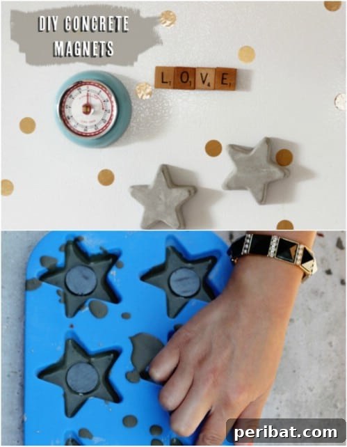 40 Concrete Wonders: Ingenious Projects to Build Today 5 Customizable DIY concrete magnets for refrigerators or whiteboards