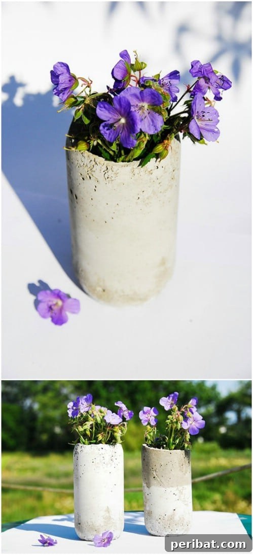 40 Concrete Wonders: Ingenious Projects to Build Today 41 Versatile DIY concrete vases for plants or decorative displays