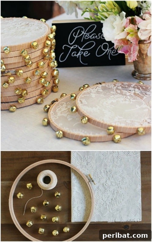 Clever Handmade Wedding Favors Your Guests Will Keep 21 DIY Lace Tambourine Wedding Favors and Decor