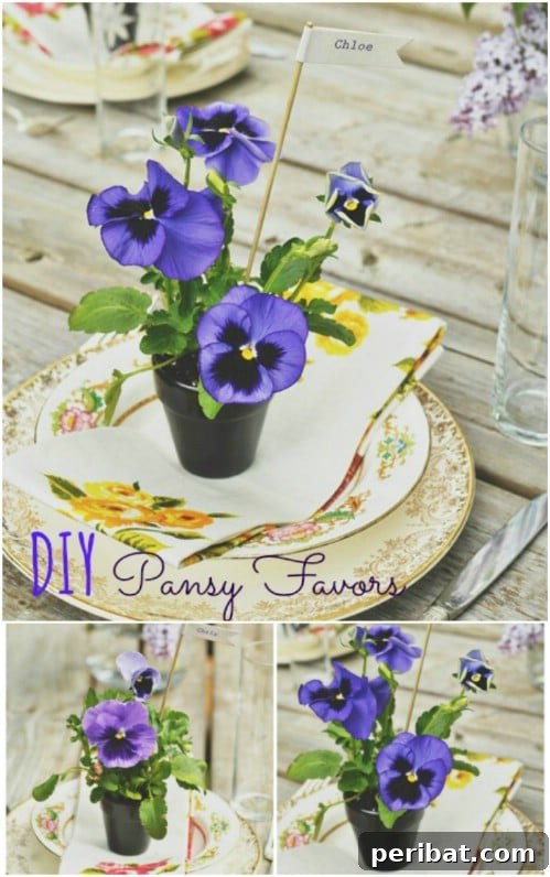 Clever Handmade Wedding Favors Your Guests Will Keep 30 DIY Mini Potted Pansy Wedding Favors