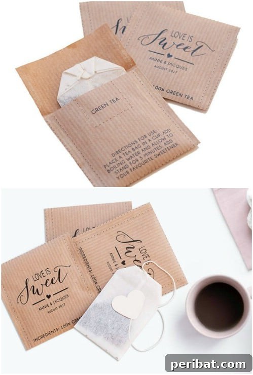 Clever Handmade Wedding Favors Your Guests Will Keep 39 Personalized Tea Bag Wedding Favors