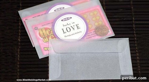 Clever Handmade Wedding Favors Your Guests Will Keep 40 Lottery Ticket Wedding Favors with Custom Holders