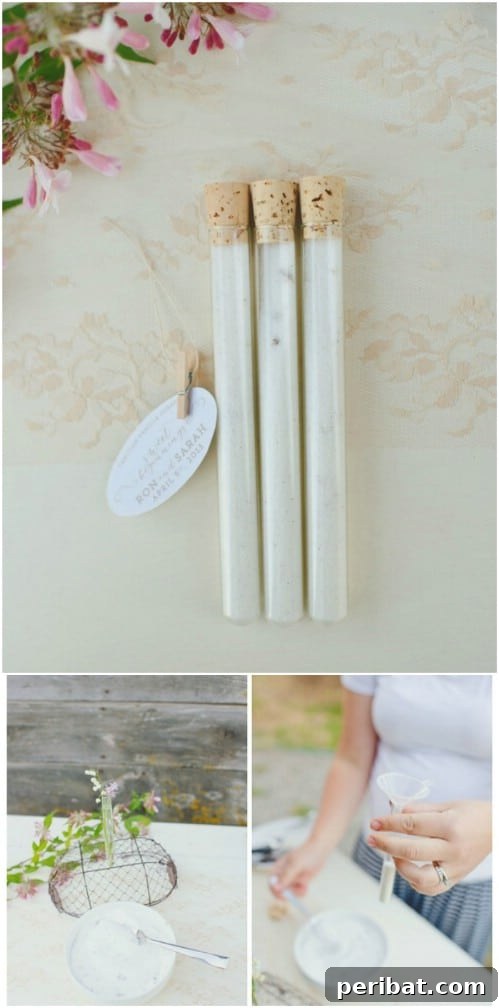 Clever Handmade Wedding Favors Your Guests Will Keep 41 Homemade Vanilla Sugar Wedding Favors in Test Tubes
