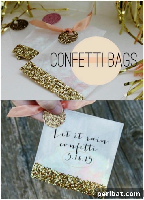 Clever Handmade Wedding Favors Your Guests Will Keep 10 DIY Glitter Confetti Bags for Wedding Send-Off