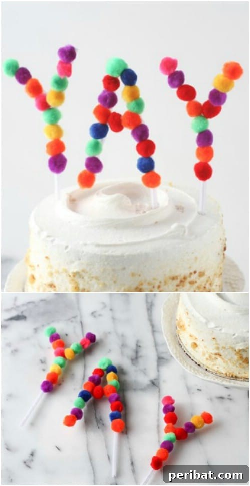 DIY Pom Pom Cake Topper