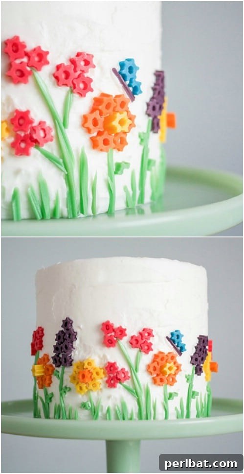 Twizzler Flower Topped Cake