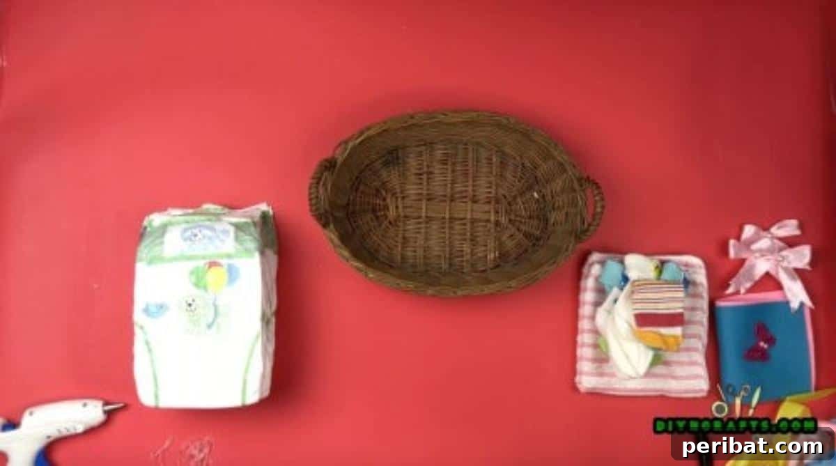 Craft a Diaper Baby Basket for a Perfect Baby Shower Gift 3 Materials for diaper basket