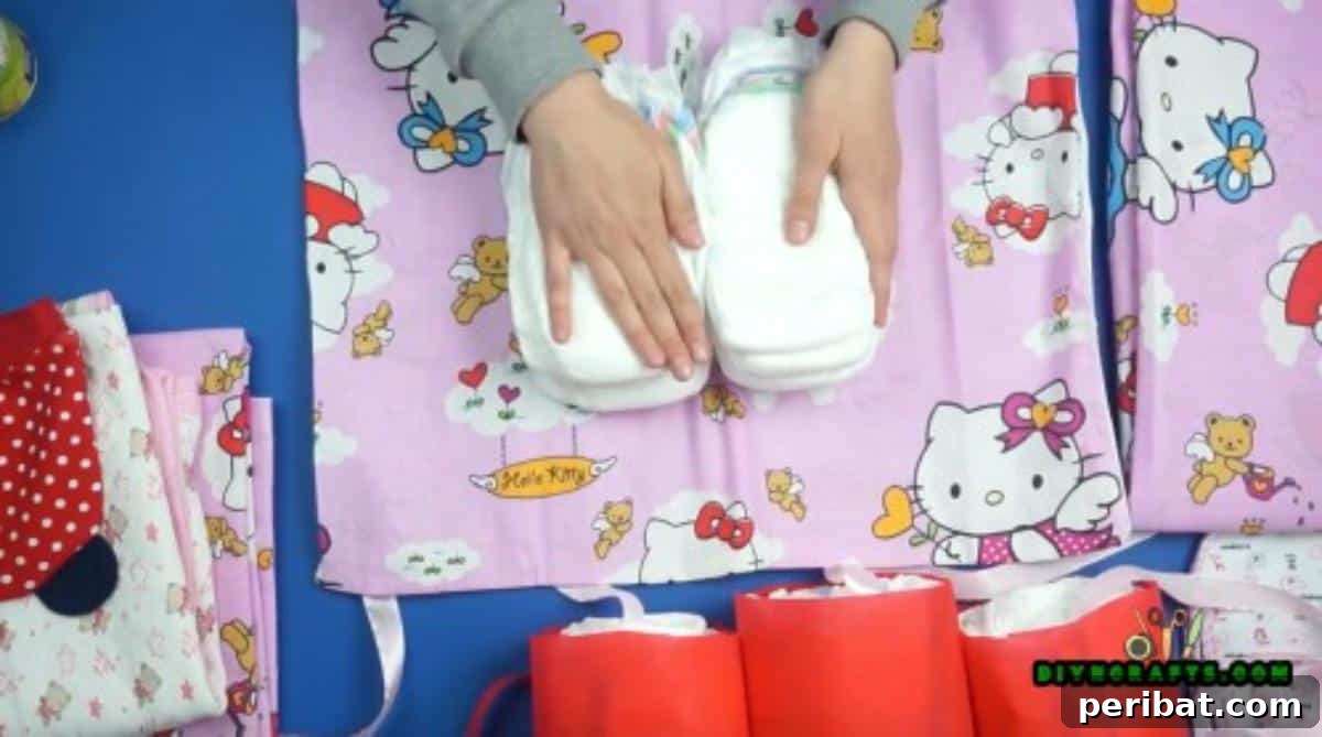 Wrap another blanket around 10 of the remaining diapers which you have not used yet.