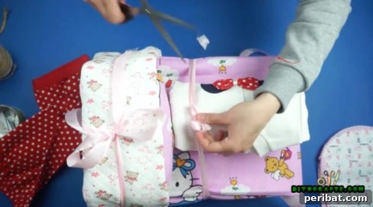 Tie everything together with ribbon.