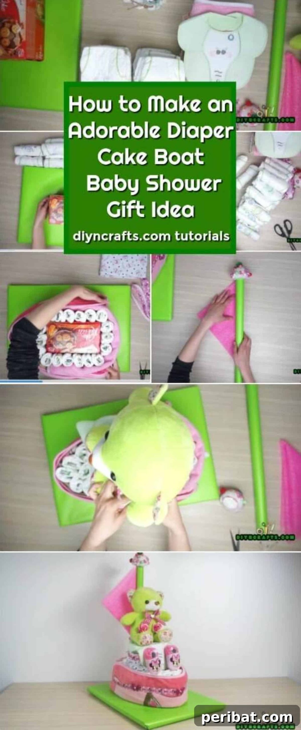 How to Make an Adorable Diaper Cake Boat - Baby Shower Gift Idea