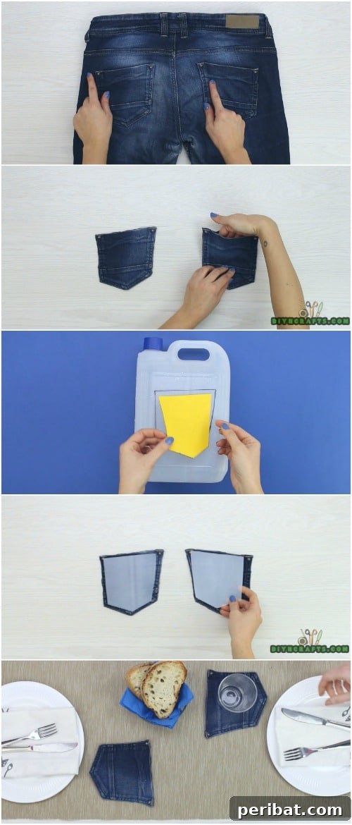 Repurposed denim coaster example