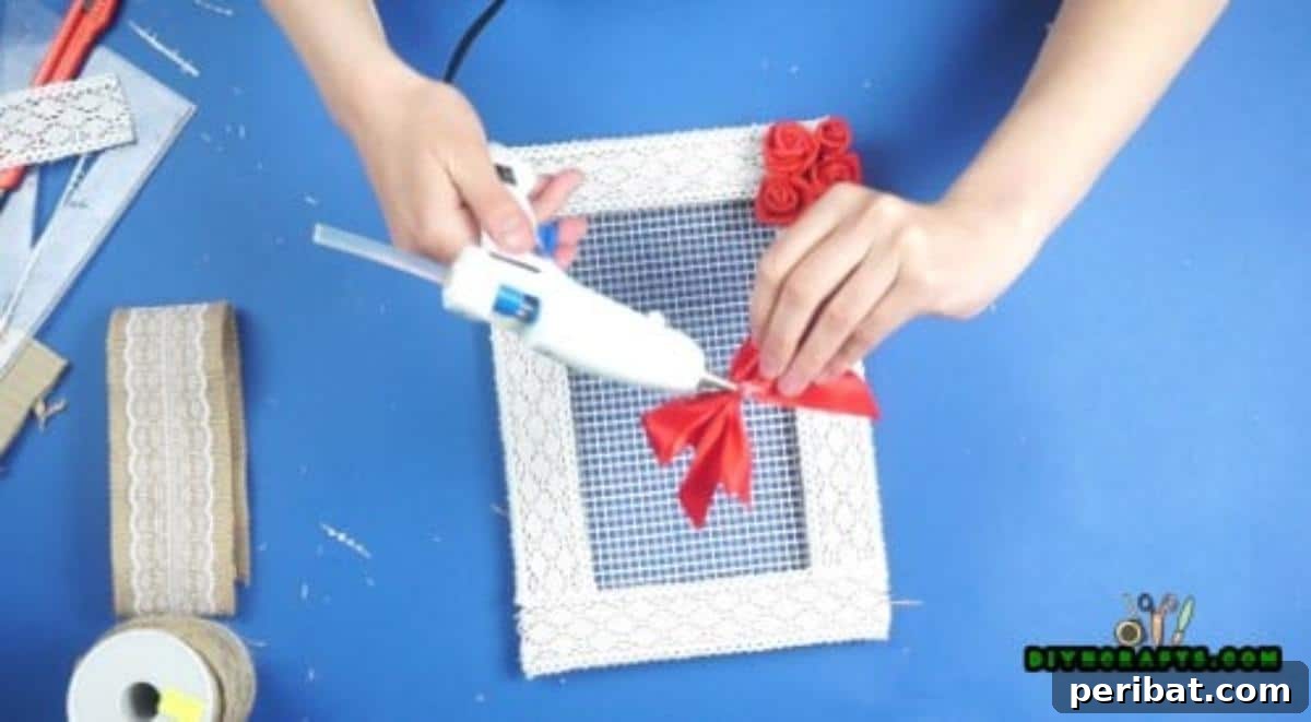 Craft Your Own Stylish Hanging Jewelry Organizer 16 Adding final decorative touches to the organizer, Step 4