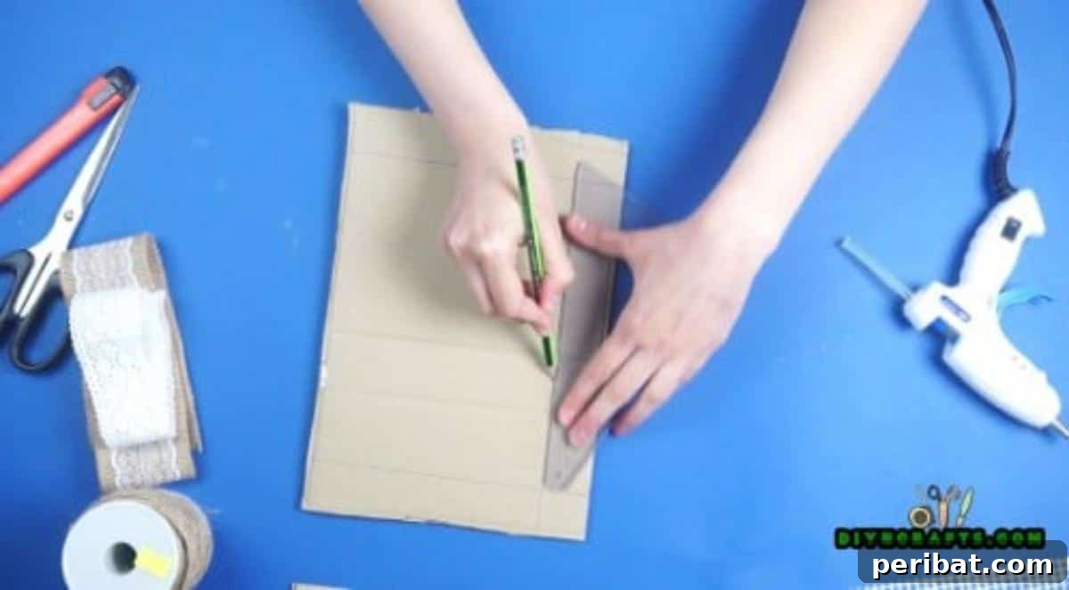 Craft Your Own Stylish Hanging Jewelry Organizer 5 Measuring and cutting cardboard, Step 1 for jewelry organizer