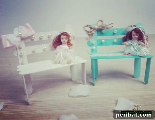Tiny Treasures: DIY Decor for Whimsical Fairy Gardens 23 DIY Popsicle Stick Bench