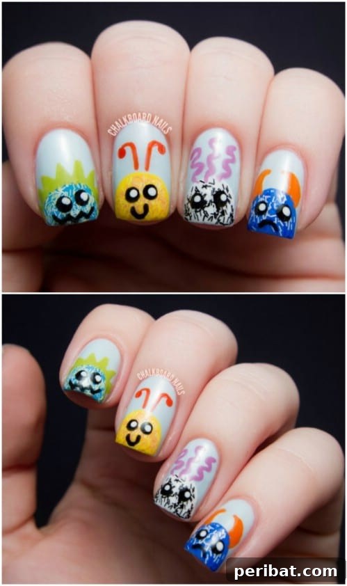 Adorable Fuzzy Monster Nails